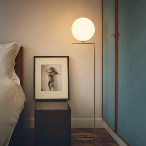 Europe Floor Lamp Modern Concise A Living Room Study Sofa Bedroom Bedside Ins Minimalist Originality Glass Sphere Floorlamp
