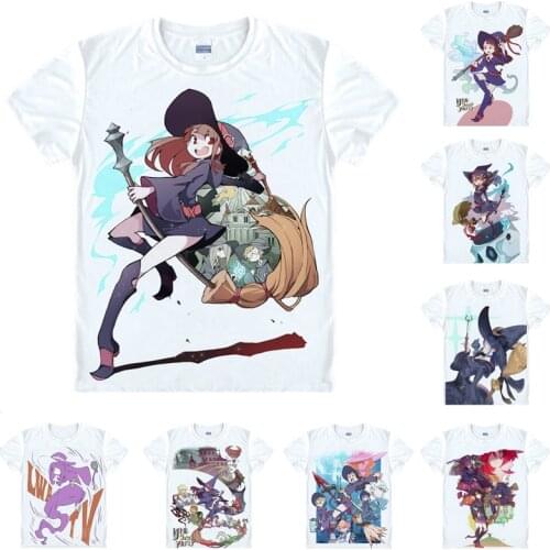Coolprint Anime Shirt Little Witch Academia T-Shirts Short Ritoru Witchi Akademia Atsuko Kagari Akko Cosplay Motivs Shirts
