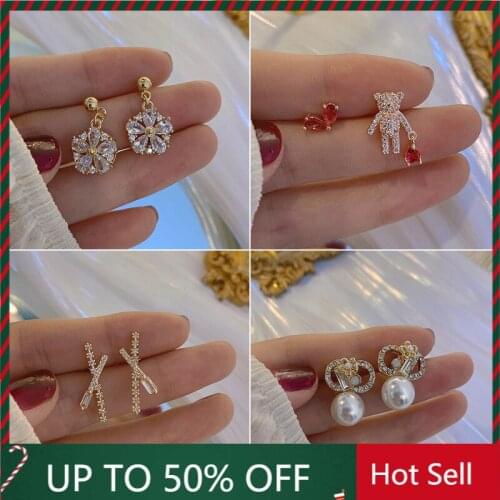 Needle Zircon Punk Style Earrings Fresh Earrings Net Red Personality Fashion 2021 New Earrings for Women Jewelry