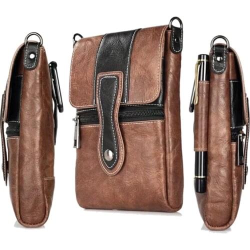 Holster Man Shoulder Belt Clip Mobile Phone Leather Case For HTC One X10/X9/E9s/E9+/M9 PLUS,Butterfly 3,Oneplus Two,Oneplus 3/3t