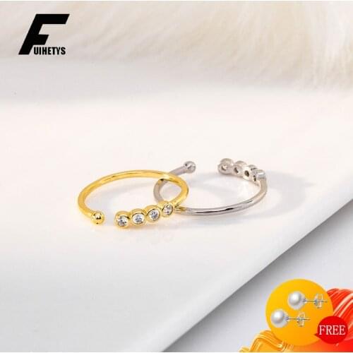 Luxury Rings 925 Sterling Silver Jewelry with Zircon Gemstone Open Finger Ring Ornaments for Women Wedding Party Gift Wholesale