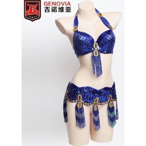 Belly Dance Costume Bellydance Top Bra & Belt 2 Pieces Set 34b/c 36b/c 38b/c Female Dance Clothes Costume Lady 10 Colors