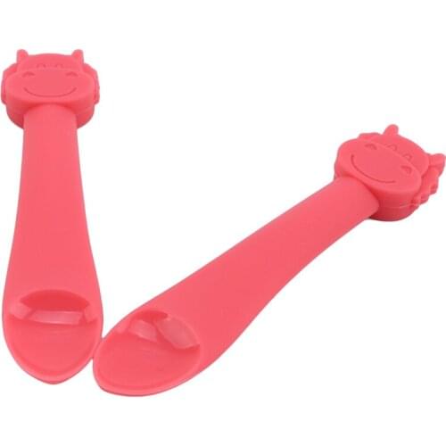 Creative Baby Silicone Animal Pattern Soft Feeding Spoon Tableware Newborn Food Training Spoon Infant Feeding Spoons