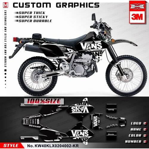 KUNGFU GRAPHICS Dirt Bike Stickers Vinyl Wraps for KLX 400 R 2002 2003 2004, DRZ 400 Supermoto, DRZ 400 Enduro