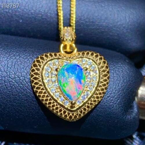 Anniversary Best Gift Opal Pendant Natural Real Opla necklace pendant Free shipping 925 sterling silver Natural real opal