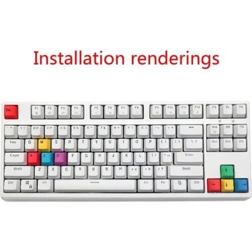9 Key Keycap WASD Mechanical Keyboard Keycaps OEM Profile PBT RGBY Modifiers WXTB