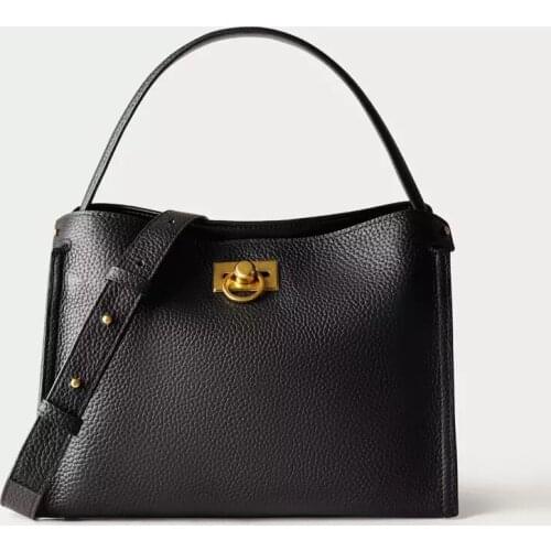 Soft Leather Handbag One-shoulder Cross-body Bag Female Simple Commuter Leather Bag Casual All-match High Texture Leather Bag