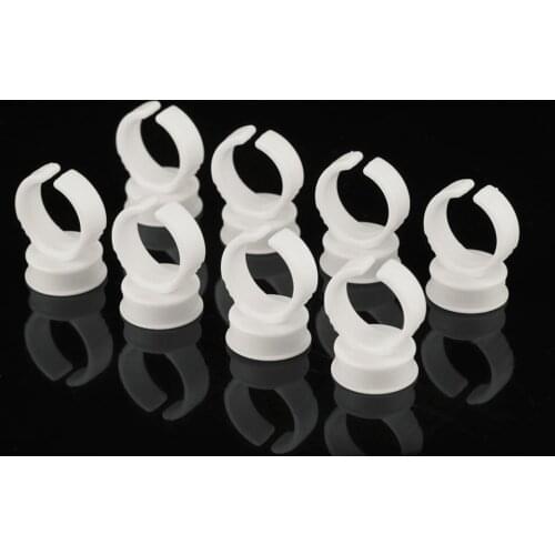 New 100pcs Wholesale Plastic White Tattoo Ink Ring For Eyebrow Permanent Makeup L/M/S Size Tattoo Ink Holders Tattoo Supplies