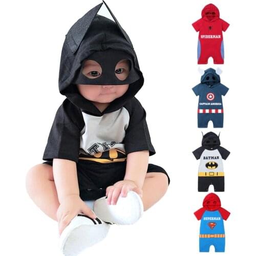 Baby Boy Girl Clothes Anime Cartoon Baby Cotton Baby Jumpsuit Summer Short-Sleeved Breathable Jumpsuit Christmas Costume 3-24M