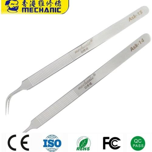 MECHANIC Precision Lengthening Thickened Tweezers Ultra-Precision Non-slip Straight Tip Cuved Tip Tweezer For Phone Repair