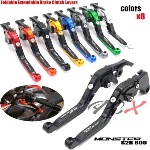 Motorcycle Adjustable CNC Aluminum Extendable Brake Clutch Levers For DUCATI MONSTER S2R 800 S2R800 2005 2006 2007