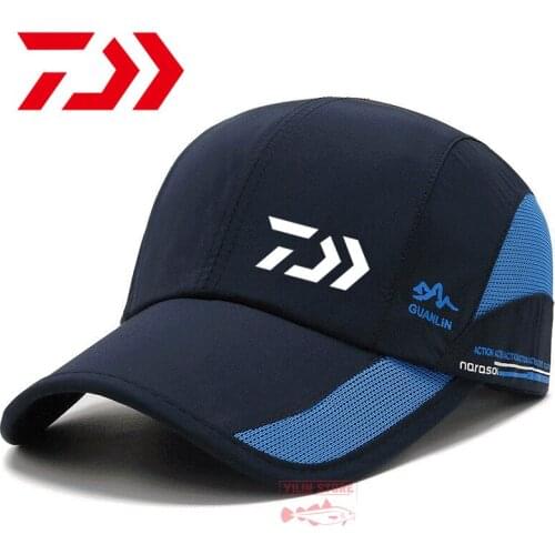 DAIWA Fishing Hat Men Women Outdoor Sun Protection Sunshade Fishing Hat Sports Quick-drying Hiking Riding Hat Baseball Net Cap