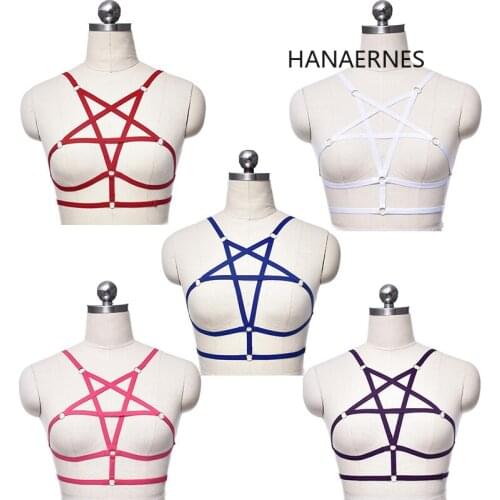 Sexy Fashion Five-pointed Star Body Harness Cage Lingerie Harness Cage Bra Cupless Lingerie Women Body Harness Belt Harness Bra