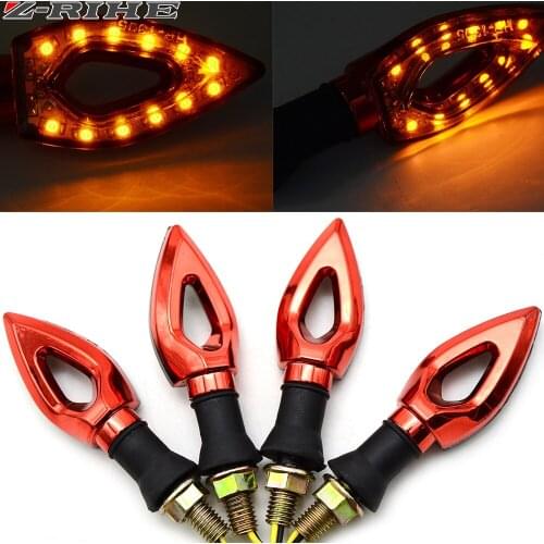 Motorcycle Turn Signal Light Flexible 12 LED Turn Signals Indicators Blinkers Flashers for YAMAHA MT07 MT-09 MT-07 FZ8 FZ6 FAZER