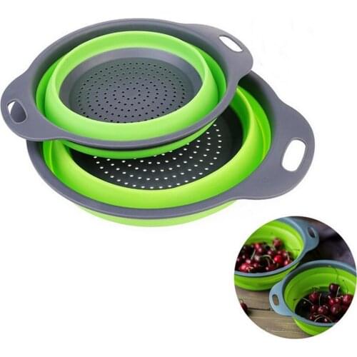 Collapsible Silicone Colander Folding Kitchen Silicone Strainer
