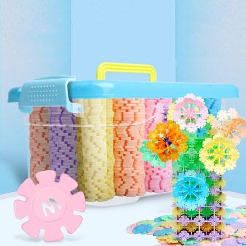 Snowflake Building Blocks 3D Flakes Puzzle Jigsaw Boxed Plastic Snowflake Assembled DIY Educational Toys For Children Kids Gift