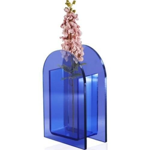 Modern DD Plexiglass Blue Transparent Plexiglass Vazo vase jarrón ваза vaso مزهرية