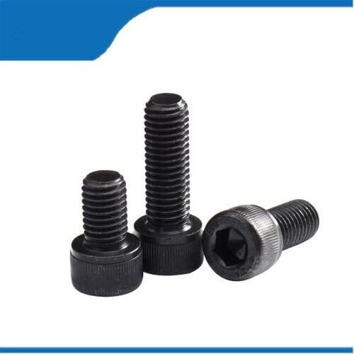 M2 screw 50pcs M1.6 M2 M2.5 M3 DIN912 Black High-strength 12.9 Level Alloy Steel Screw Hexagon Socket Head Cap Screws