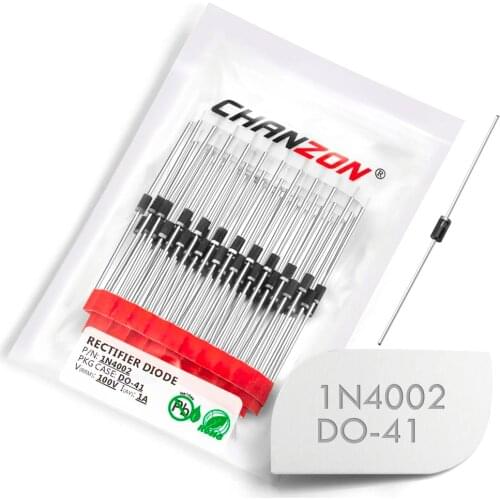 100 Pcs) 1N4002 Rectifier Diode 1A 100V DO-41 (DO-204AL) Axial 1N IN 4002 IN4002 1 Amp 100 Volt Electronic Silicon