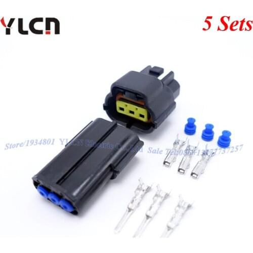 High Quality Free Shipping 3pin/way New Denso 5Sets Kits Waterpfoof Electric Car Sealed wire Connectors Plug