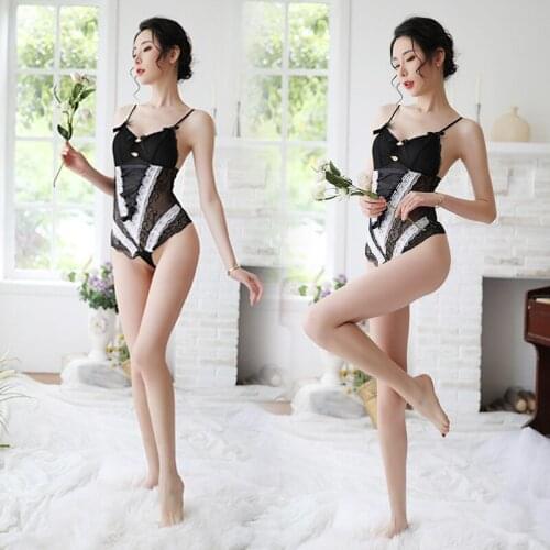 Japanese cute sexy corset clothes with lace lingerie maid cosplay skinny Lolita school girl underwear thong bra