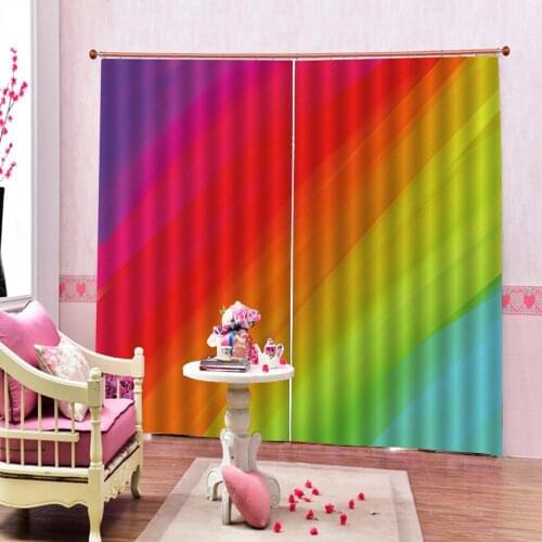 Rainbow Polyester Fabric Shower Curtain Modern 3D Creative Living room bedroom Blackout Drapes