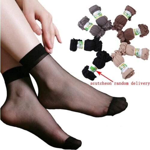 10 Pairs/lot Women Socks Summer Sexy Ultrathin Transparent Crystal Silk Individual Sock for Girl Female Solid Color Short Socks