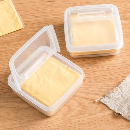 2PCS Butter Cheese Storage Box Transparent Cheese Container Portable Refrigerator Fruit Vegetable Fresh-keeping Food Storage