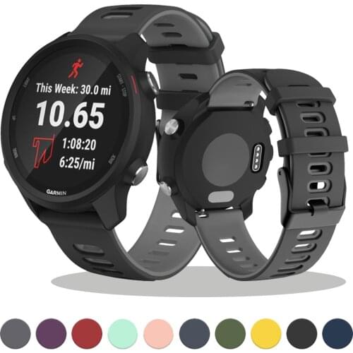 20 22mm Silicone Band Strap for Garmin Forerunner 245 245M 645 Vivoactive 3 4Music Venu Watchband Smart Watch Bracelet Wristband