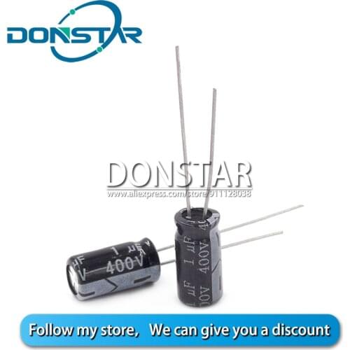20PCS 400V 1UF Electrolytic Capacitor 1UF 400V 6*11MM Aluminium Electrolytic Capacitor