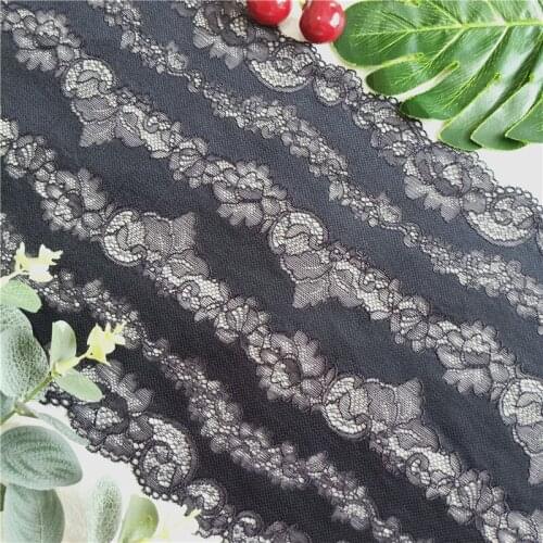23 CM black Lace Woven Fabric For Embroidered Dress Decoration On Wedding Dress And Curtains E2259 16-3