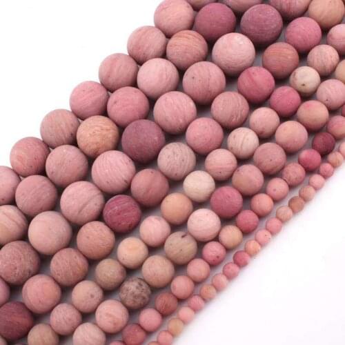 4-12mm Natural Matte Frost Pink Rhodonite Rhodochrosite Beads For Jewelry Making Beads 15'' Needlework DIY Beads Trinket