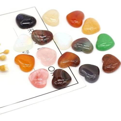 10 Pieces Natural Stone Heart Shape Red Agates Cabochon No Hole Beads for Making Jewelry DIY accessories Loose Beads