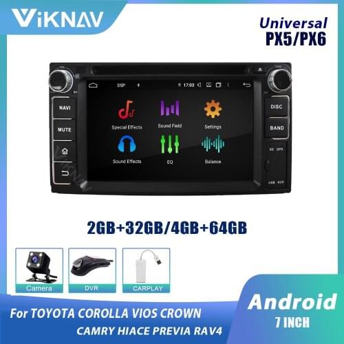 7 inch Car Universal 2din Android 10.0 Radio Stereo for toyota COROLLA VIOS CROWN CAMRY HIACE PREVIA RAV4 car autoradio auto