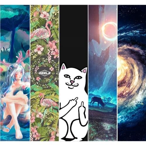 83cm Digital Spray Emery Double Rocker Skateboard Sandpaper Skate Board Deck Sticker Sandpaper Scooter Griptape Longboard Abrasi