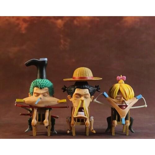 Anime One Piece Funny Monkey D. Luffy Roronoa Zoro Sanji Action Figure Boxed Classic Model Toys Childrens Gift Collection Unisex