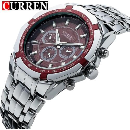 CURREN Top Brand Luxury Mens Quartz Sports Watches Military Wrist Watches Casual Full Steel Men Watch Waterproof Reloj Relojes