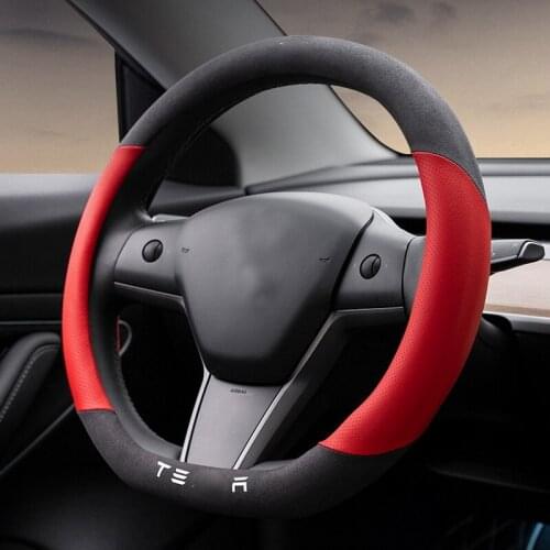 Steering wheel cover leather protective cover For tesla mode 3/model y Steering wheel decoration accessories