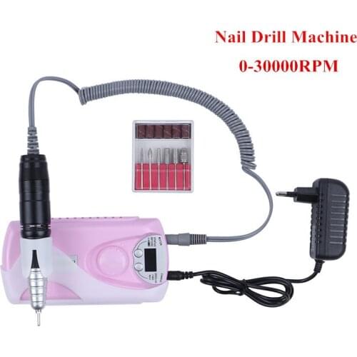 Nail Drill Manicure Set Rechargeable Nail Polishing Machine with EU/AU/US/UK Adaptor Battery Portable Nail Grinding Machine
