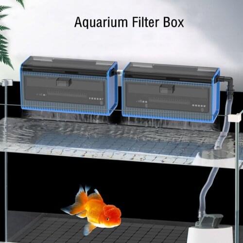 Aquarium Water Filter Dispenser Fish Tank Waterfall Internal Hanging Filter Pump Filtration Box Purification Water Set