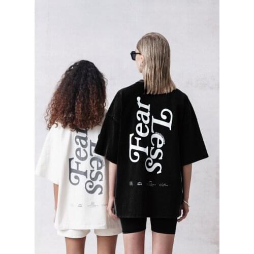 Fearless T-shirt Woman T-shirt Man T-shirt Oversize Unisex T-Shirt Summer Trend Hit Product %100 Cotton Black White