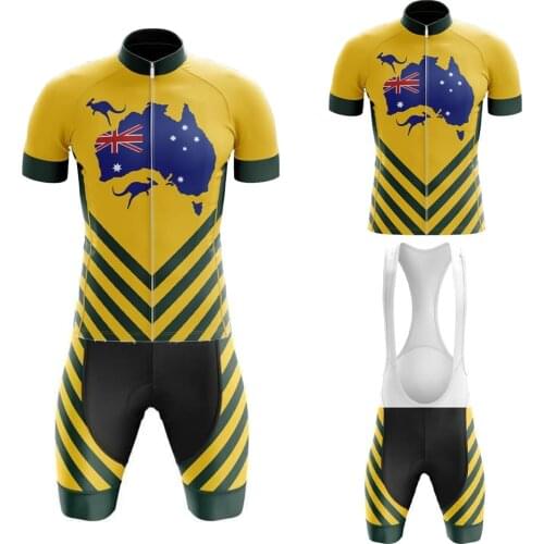 Australia Men Cycling Jersey Set Bike Team equipamento de Ciclismo Multiple Styles Can Customize Summer Maillot Ciclismo Hombre