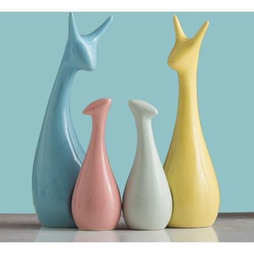 Home decoration Ceramic decoration for a family of three deer living room TV cabinet handicrafts decoration wedding gift