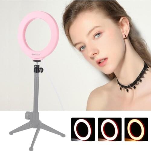 PULUZ 4.7/6.2/10.2 inch Dimmable SMD LED Selfie Ring Light Photography Blogger Vlogging Youtube Video Light&Cold Shoe Ball Head