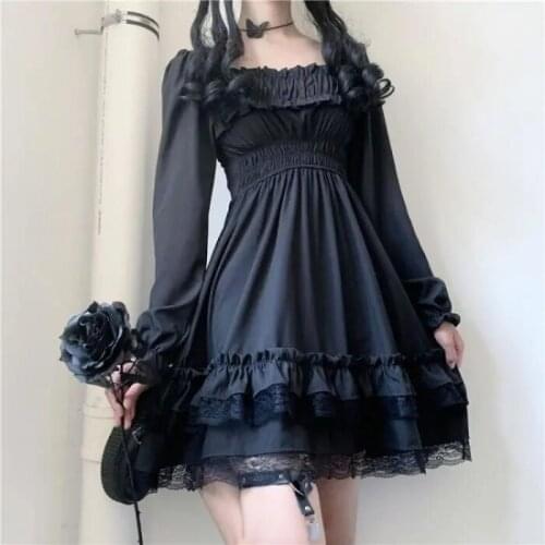 Summer new dress female Korean version loose navy collar doll collar wrinkled waist was thinner knee-length skirt