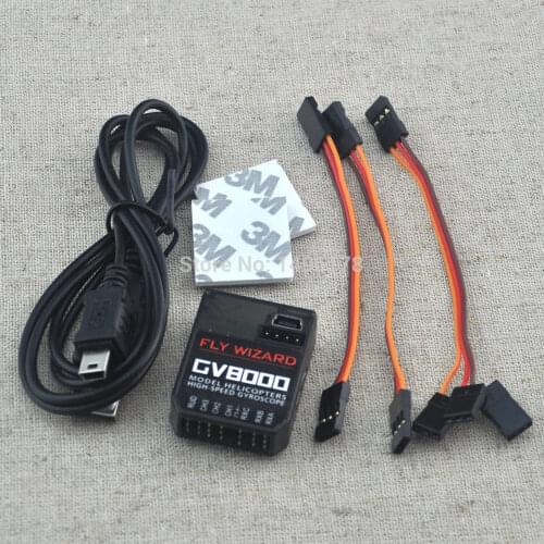 Mini GV8000 3 Axis Gyro Flybarless System For ALIGN T-REX etc. 450 550 600 700 RC Helicopter
