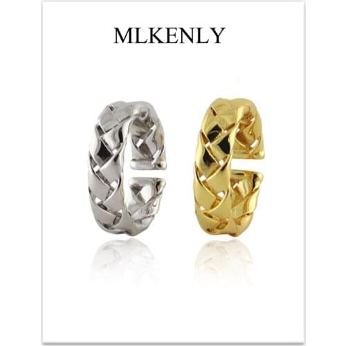 MLKENLY Simple style hipster 100% 925 sterling silver ring female INS fashion open ring Punk jewelry wholesale