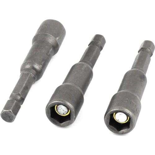 UXCELL 3 Pcs 8mm Hex Nut Driver Set Socket Magnet Head Tip Drill Bit Tool 13 x 65mm Hot Sale
