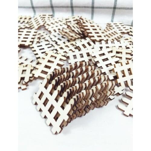 Laser-cut Natural wood chips, mini-palisades Childrens handmade scrapbook DIY party decorations