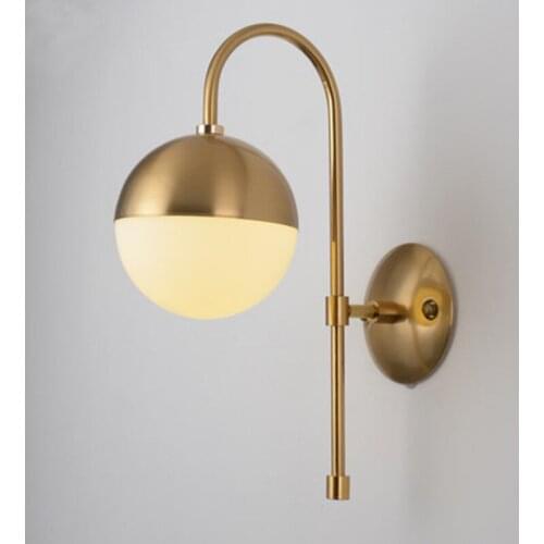 Nordic Loft Art Golden Molecular Wall Lamp Modern Glass Ball Bathroom Mirror Beside American Retro Study Cafe Wall Light
